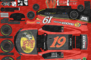 Martin Truex jr's 2016 Bass pro shops paint scheme recreated with a number change