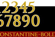Constantine-Bold font number set